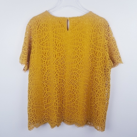 Philosophy Mustard Yellow Lace Crochet Top - Picture 2 of 8